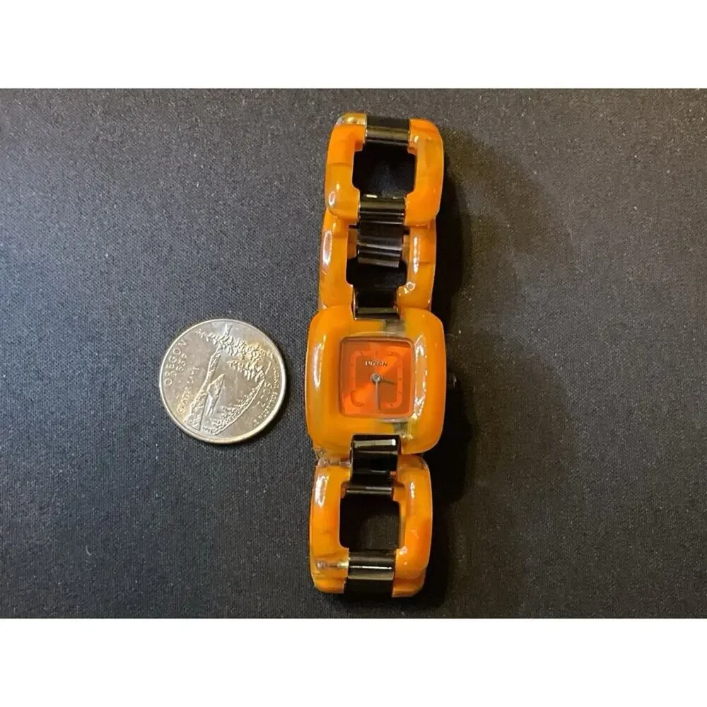Nixon Sis Marmalde Quartz Orange Plastic Watch (NWT, Needs Battery)